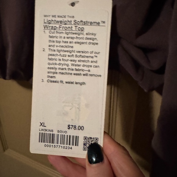 NWT - Lightweight Softstreme Wrap Front Top - In color Sequoia (SQUO) - Picture 8 of 8